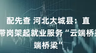 配先查 河北大城縣：直播帶崗架起就業(yè)服務(wù)“云端橋梁”